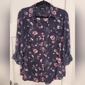 By & By Blue&Pink Floral Top